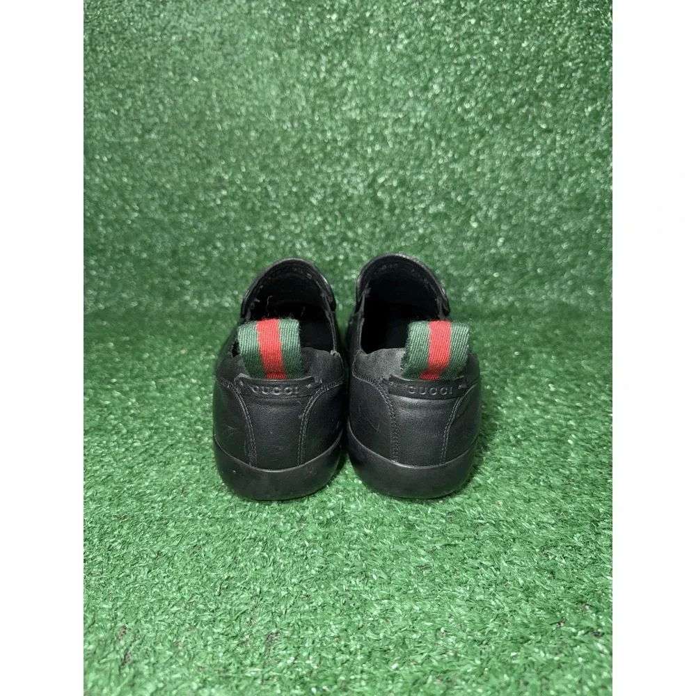 Vintage Gucci Shoes Mens Size 8.5 US Black Leather Slip On Loafers Luxury Italy‎